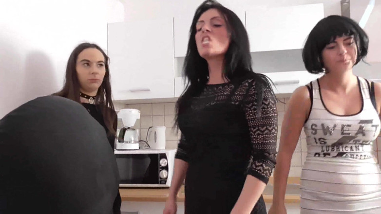 Femdom Austria: Spitting on two of their slaves