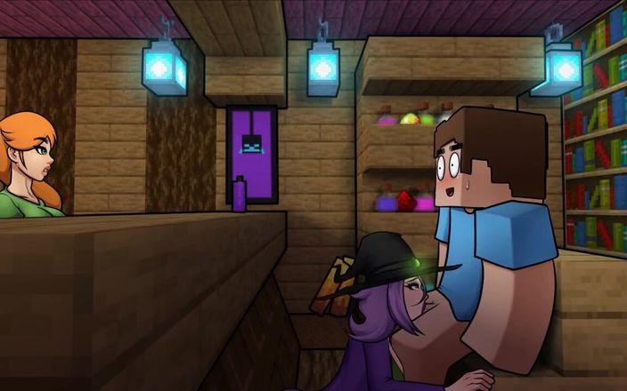 LoveSkySan69Real: Minecraft Hentai Horny Craft - parte 21 - strega pompino sotto il tavolo...