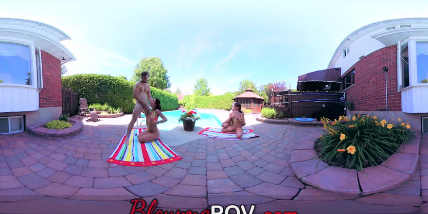 Blow me POV: VR pasangan bertukar pesta seks berempat