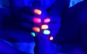 Latina malas nail house: Czarne światło świecące paznokci ręczna robota