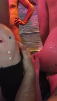 Mature Brunette Stretched Wide in Sloppy Group Orgy Frenzy