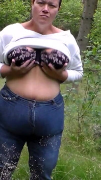 Jen Is Flashing Her Boobs in the Woods