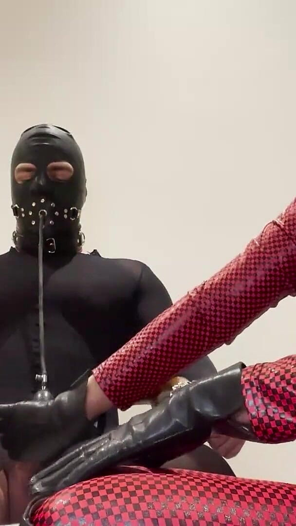 DominaFireOfficial: Cbt Edging Play with Inflatable Gag