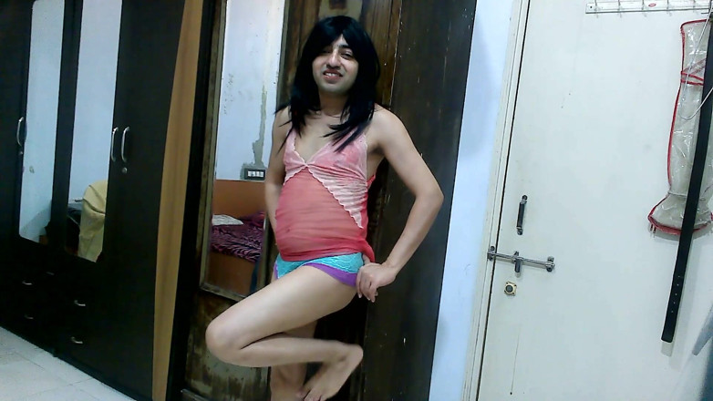 Cute & Nude Crossdresser: Sexy sissy crossdresser femboy Sweet Lollipop in designer lingerie and...