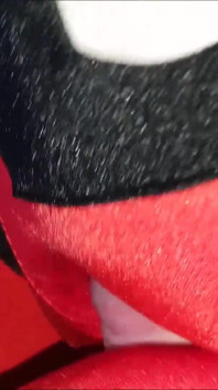 Zentai Deadpool mädchen kostüm blowjob