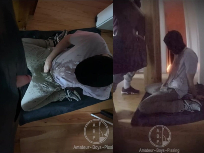 AmateurBoysPissing: Amateur Boy Ordered to Get on His Knees, Blindfolded, and...