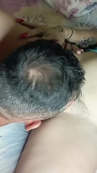I Show My Big Hairy Pussy to My Husband and He Sucks It Until Giving Me a Delicious Orgasm