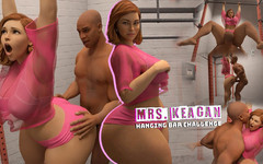 Dukes Hardcore Honeys: Frau Keagan Hängende Bar-herausforderung Mit Großem Hintern
