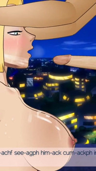 Android 18 halsen knullade bollar djupt av en stor tjock kuk med hennes ansikte blöt i sperma precis framför sin man