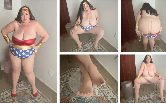 cutejayne: Gordinha mulher maravilha brinca com meia-calça