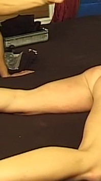 Bound Blonde MILF Takes Thick Toy Deep