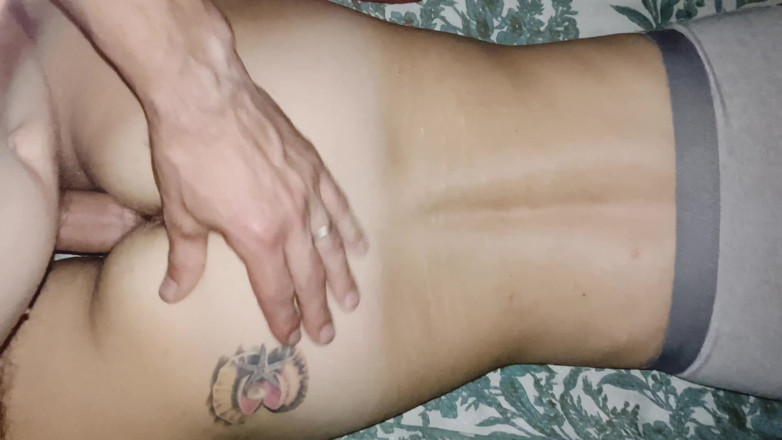 Hairy couple: Close up fucking my friend's hairy pussy