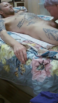 Stepmom Sucks Stepson's Dick and Watches Him Cum
