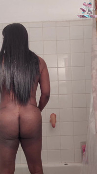 Hung Busty Goth T-girl Fucks 3 Dildos Until She Cums