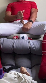Baseball Player Jockdad87 Shoots a Load in Red Gear