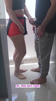 Blowjob and Cum in Mouth While Hubby Showers