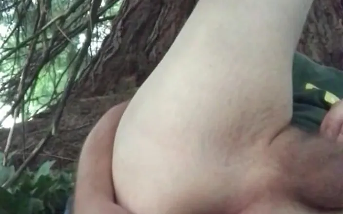 Larebear: Amateur Guy Trying out A Dildo in The Woods and...