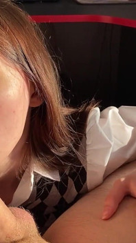 Stepdaughter Prevents Stepfather Play a Computer Game. but She Sucks Dick Well with a Swallow Part 1