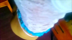 Sissy crossdresser walking and posing in her lingerie thumbnail
