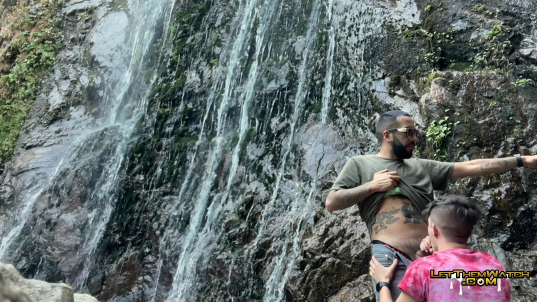 Let them watch: Public Hiking Waterfall Fucking Caught Hardcore Anal Big Cumshot Uncut...