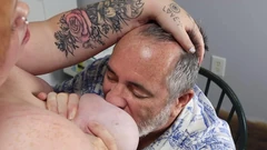 Landlord Sucks the Milk Out of My Big Tits