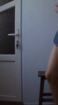 Sexy Teen Pee with Her Leg up in the Chair