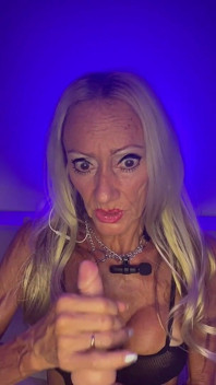 Hot Blonde Granny MILF JOI with Dildo