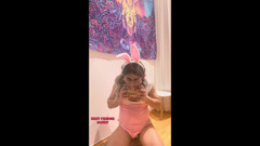 Chastity Sissy: Peeing in Bowl & Swallowing (bunny Outfit) thumbnail