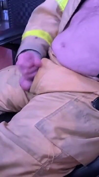 Firefighter Jerkoff and Cum