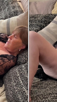 Nonna s di nuovo in nero 2 dildo DP e orgasmi con masturbazione solitaria