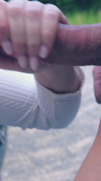 Public Parking Lot Handjob Gone Wild Wet & Sloppy Handjob Leads to Massive Tit Cumshot