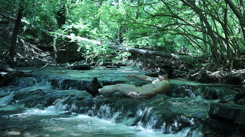 barenakedboy: Flexing by the Waterfall, Trying to Sneak a Little Private...