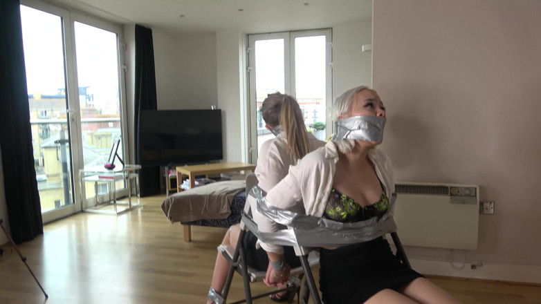 Latina Fetish: Alina i Lilly sekretarki biura taśmy związane z powrotem do...