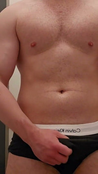 Massive German Stepdaddy Jerks Fat Cock in Public Toilet After Training - Phantomgentx