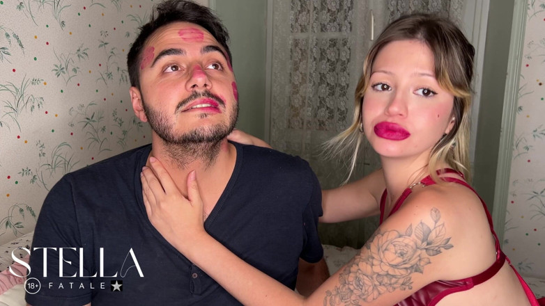 Stellafatale: Non stop rtěnka mu líbá po celé tváři