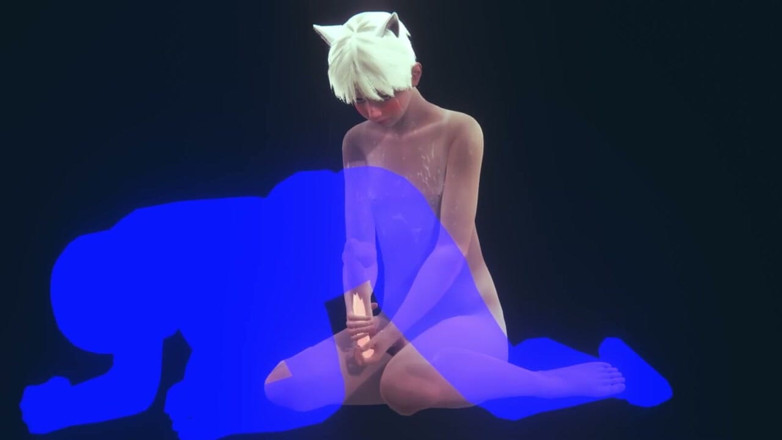 Yaoitube: Yaoi femboy - сексуальна неко фембоя, жорсткий секс, частина 2