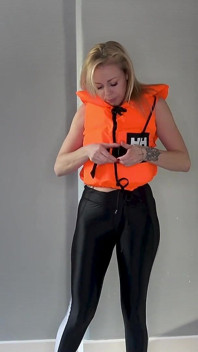 Asmr Lifejacket Fetiš zpověď v lesklých legínách