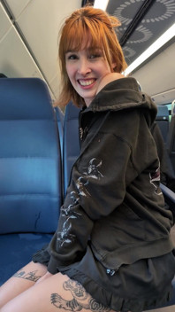 Pissing and Squirting in a Busy Train During the Day