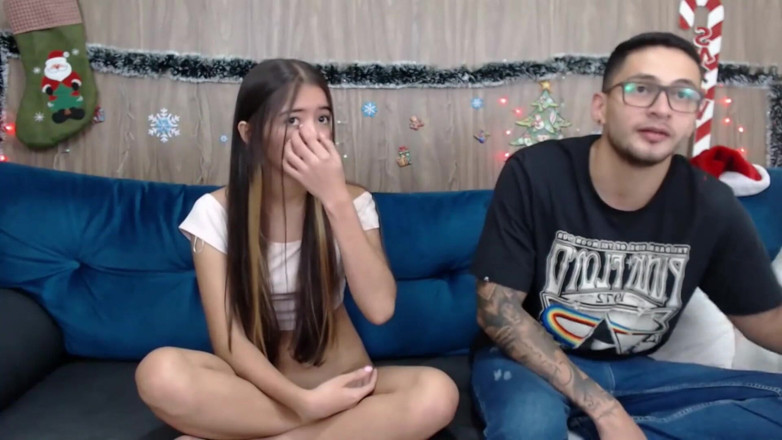 Teen amateur Latinas: Teen Is Fucked in Christmas Festivities Cum on Ass