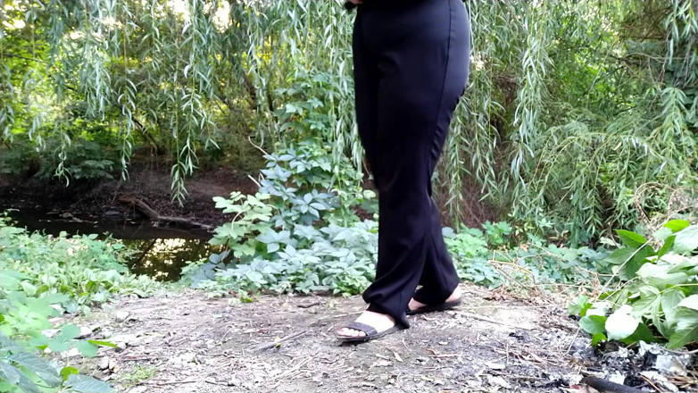 Elena: Big ass Russian MILF pissing outdoors