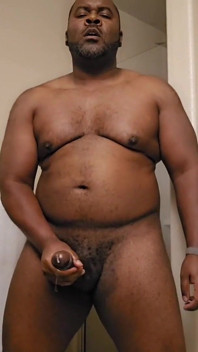 Horny Bear Stroking Darksome Cock