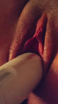 Left with the Hitachi Wand in My Pussy