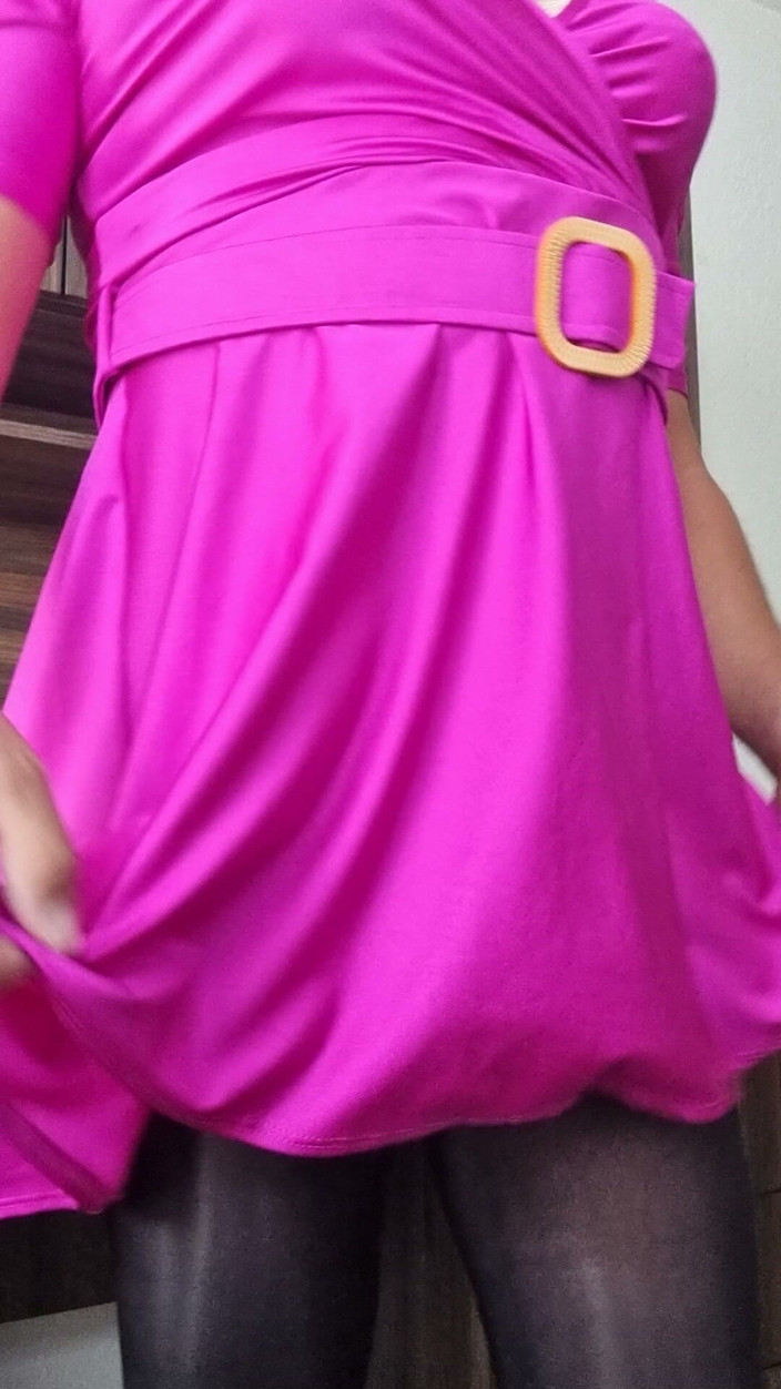 Sexy shinny clothes: Sexy Naughty Lady's Pink Dress