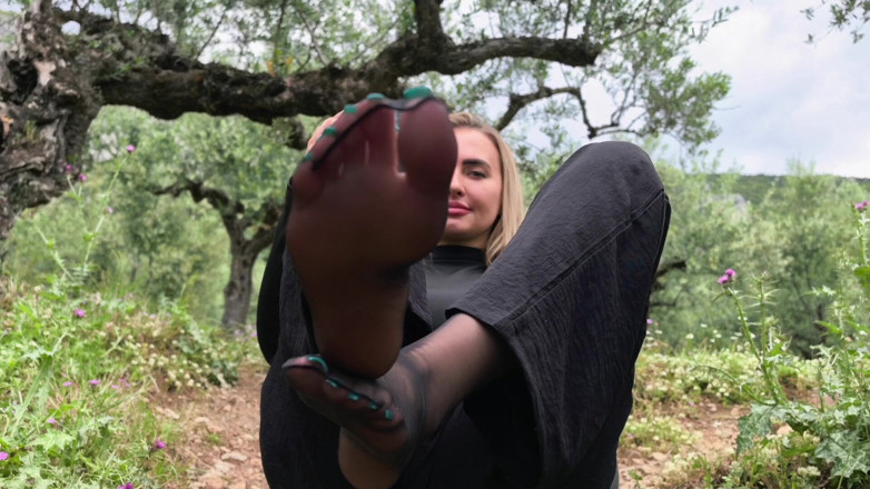 Goddess Lena: Birkenstock &amp; Nylons Outdoor