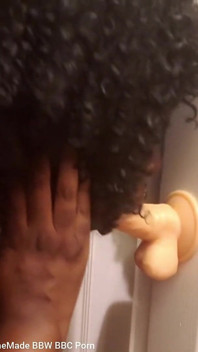 Blowjob Practice Sucking Mounted Dildo