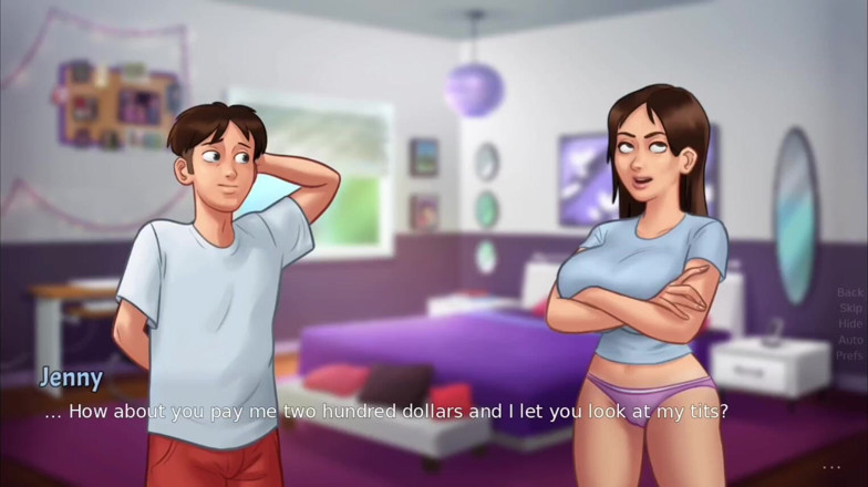 Xr Gamer: Anon Pays to See Jenny's Big Boobs - Summertime Saga Gameplay