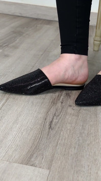 Colección de zapatos mulas planas de lentejín - Dame Olga (4k) (643)