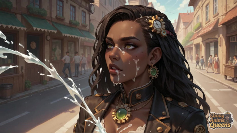Ebony Anime Queens: Spalující černá královna je velkolepá a nenasytná v tomto steampunku XXX!