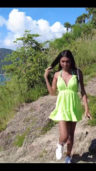 O Found a Stunning 18 Year Old Trans Chocolate Barbie for Fucking at the Beach!