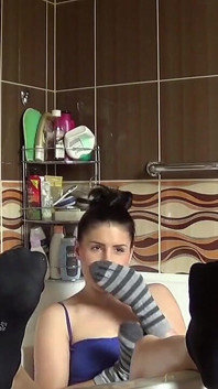 Secret Foot Fetish Lesbian Session by Horny Housewives